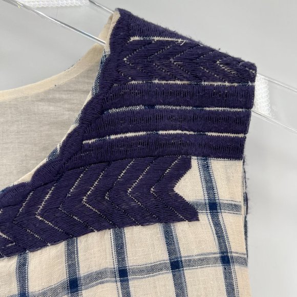 Madewell Embroidered Sunray Linen Blend Shirtdress A-Line Dress Check Size XS - Picture 4 of 13